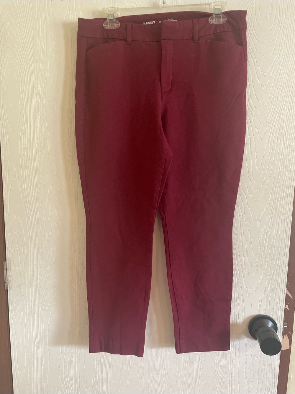 (2) Old Navy Pixie Ankle Pants Size 12 High-Rise Skinny Red Wine & Blue Harvest